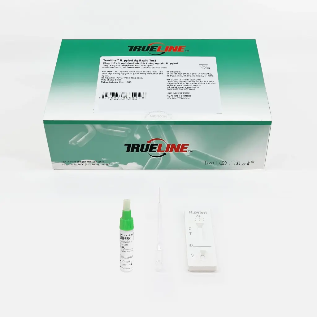 Khay thử xét nghiệm định tính kháng nguyên H. pylori [Trueline™ H. pylori Ag Rapid Test]