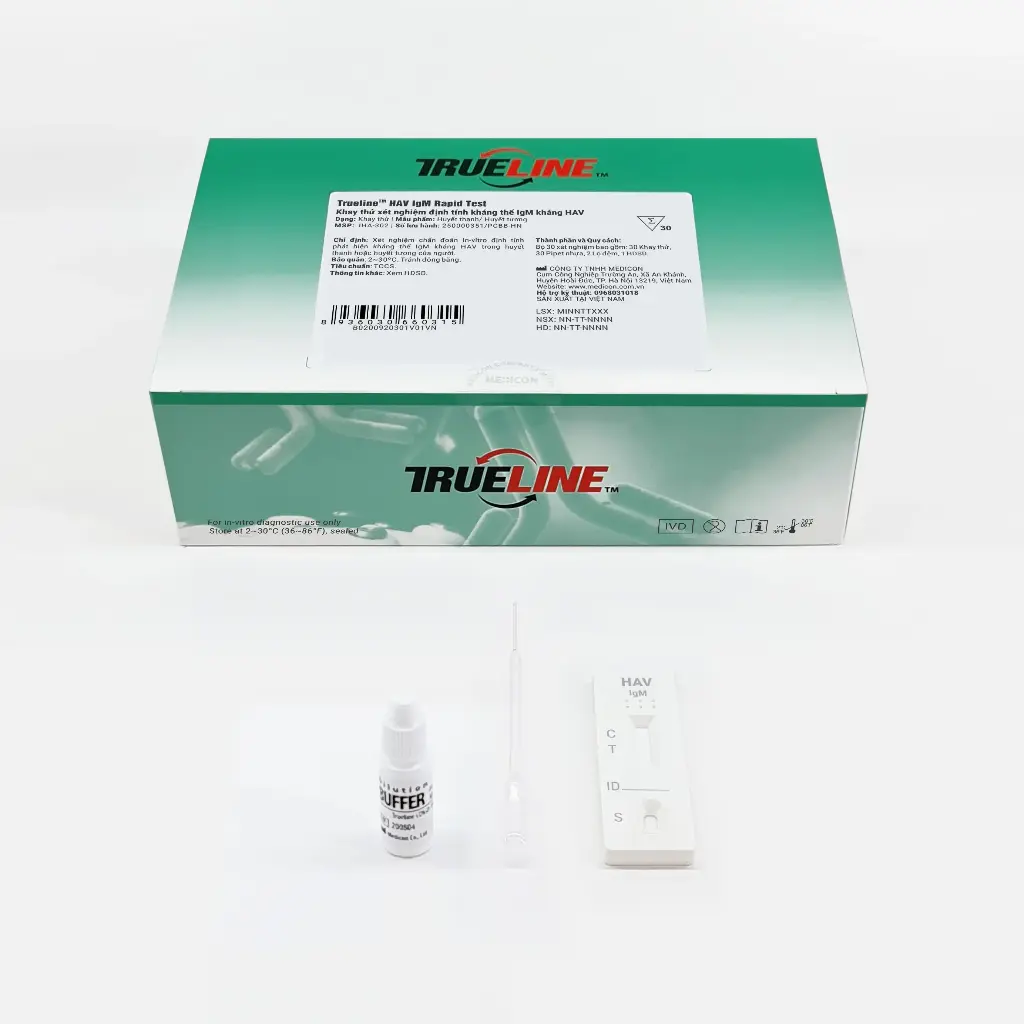 Khay thử xét nghiệm định tính kháng thể IgM kháng HAV [Trueline™ HAV IgM Rapid Test]