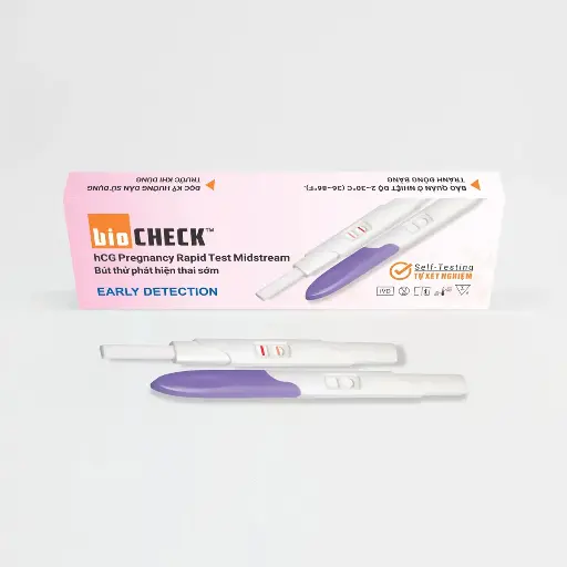 Bút thử phát hiện thai sớm [Biocheck™ hCG Pregnancy Rapid Test Midstream]