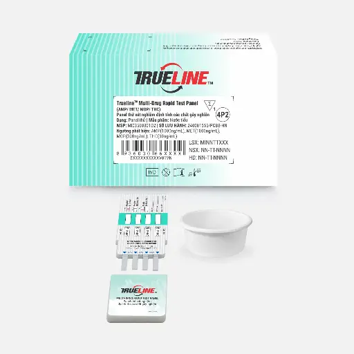 Panel thử xét nghiệm định tính Amphetamine, Ketamine, Methamphetamine và Morphine [Trueline™ Multi-Drug Rapid Test Panel (AMP/KET/MET/MOP)]